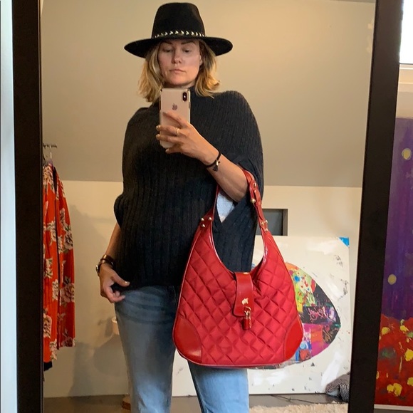 Burberry Handbags - BURBERRY Brooke Quilted Red Patent Leather Bag